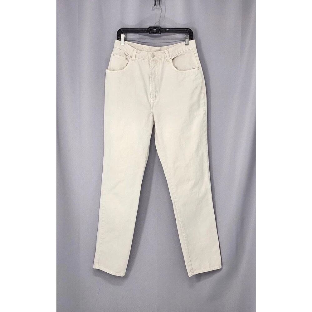 Vintage AMI Jeans Womens 14 Beige High Rise Straight Leg Hong Kong 90s Y2K Retro